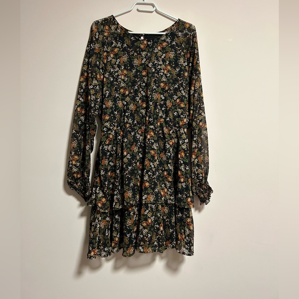 Floral Black Dress